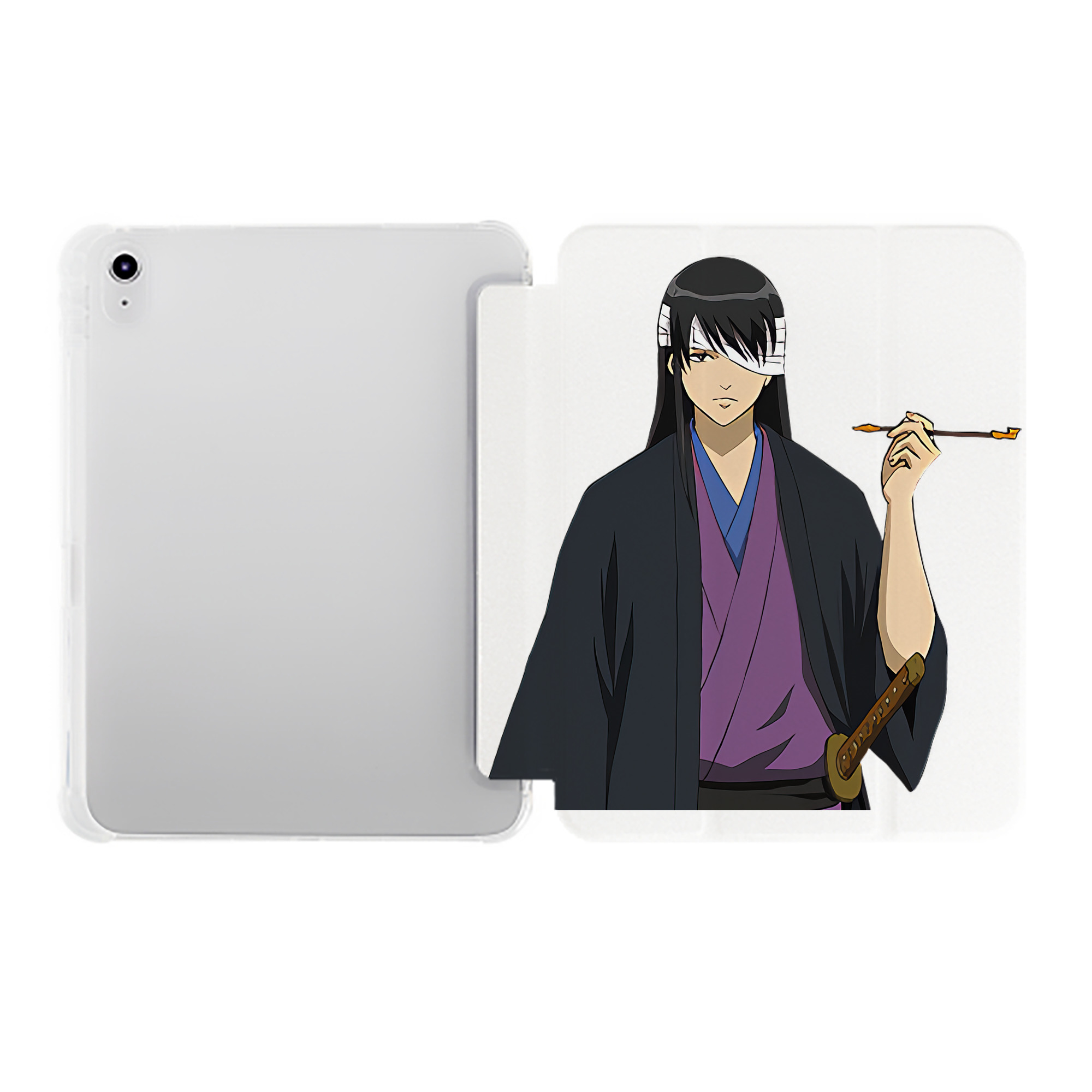 （画像用） ぎんたま 坂田銀時（さかたぎんとき） 神楽 志村新八（しむら しんぱち） GINTAMA Sakata Gintoki Kagura Shimura Shinpachi IPad ケース ペン収納付き 三つ折りスタンド PUレザー×シリコン 対応機種9.5/10.5/10.9インチ